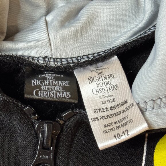Disney Nightmare Before Christmas Jack Skellington Hoodie – Kids Size 10/12 - Picture 5 of 8